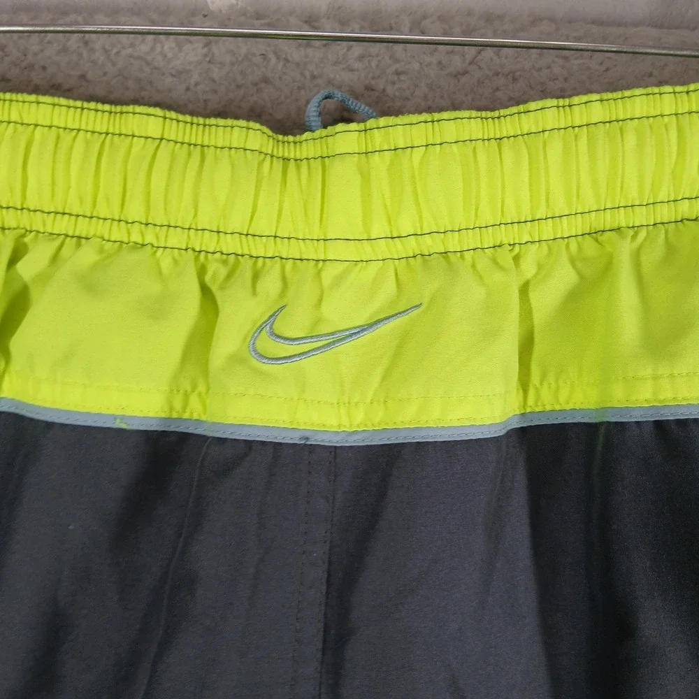 Nike Swim Trunks Board Shorts Lined Mesh Colorblock Size XXL Dark Grey‎